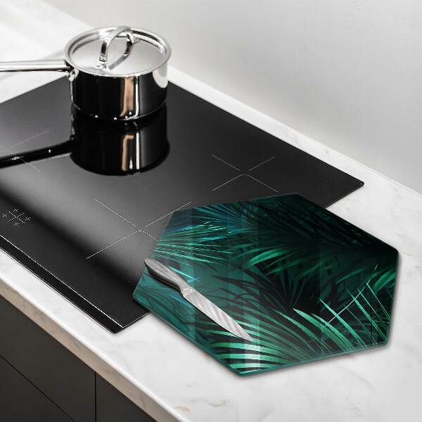 Glas Herdabdeckplatte Wilde Dschungelblätter