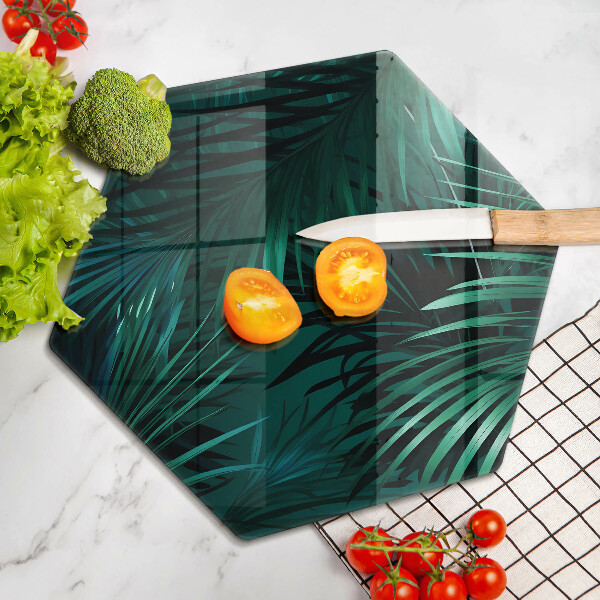 Glas Herdabdeckplatte Wilde Dschungelblätter