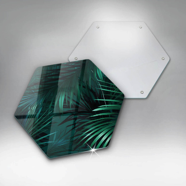Glas Herdabdeckplatte Wilde Dschungelblätter
