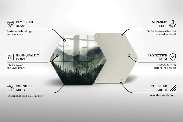 Glas Herdabdeckplatte Wald- und Nebellandschaft