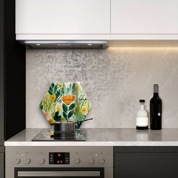 Glas Herdabdeckplatte Bemalte Blumen