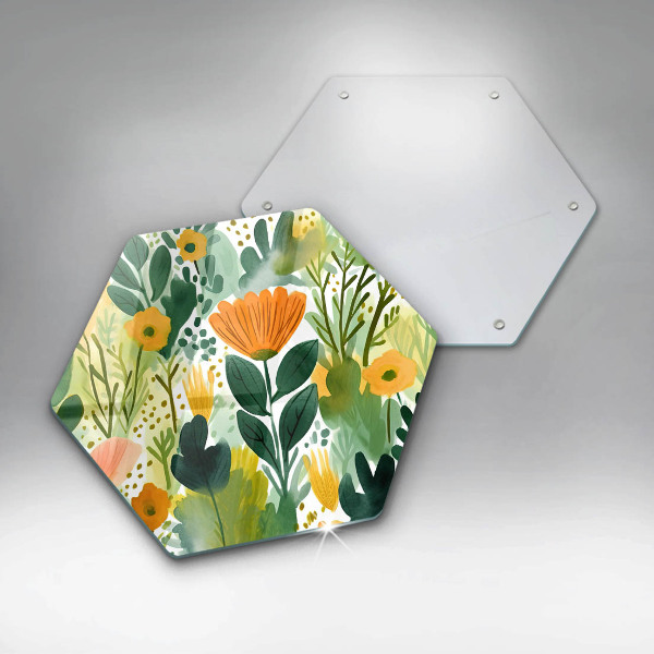 Glas Herdabdeckplatte Bemalte Blumen