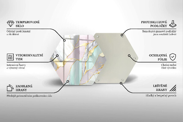 Glas Herdabdeckplatte Pastellmarmor