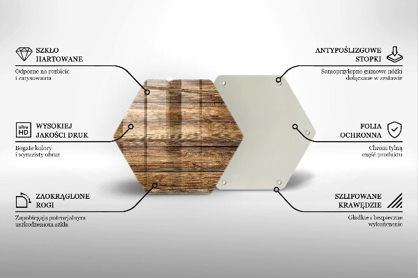 Glas Herdabdeckplatte Bretter mit Holzstruktur