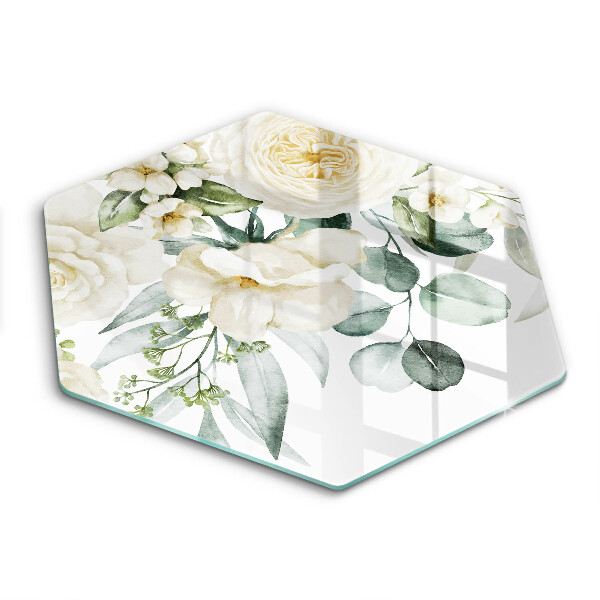 Glas Herdabdeckplatte Aquarellblumen