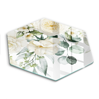 Glas Herdabdeckplatte Aquarellblumen