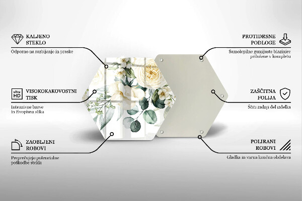 Glas Herdabdeckplatte Aquarellblumen