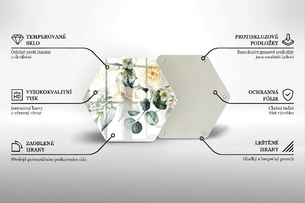 Glas Herdabdeckplatte Aquarellblumen