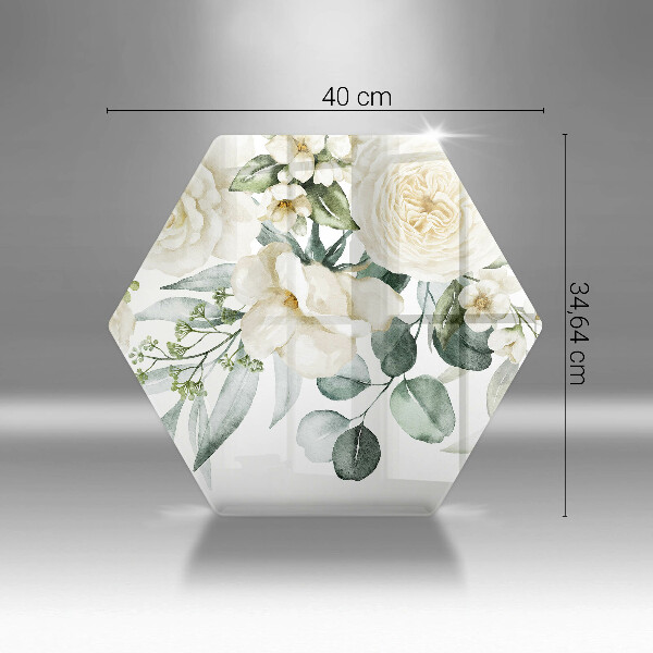 Glas Herdabdeckplatte Aquarellblumen