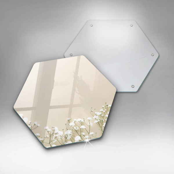 Glas Herdabdeckplatte Gips-Boho-Blumen