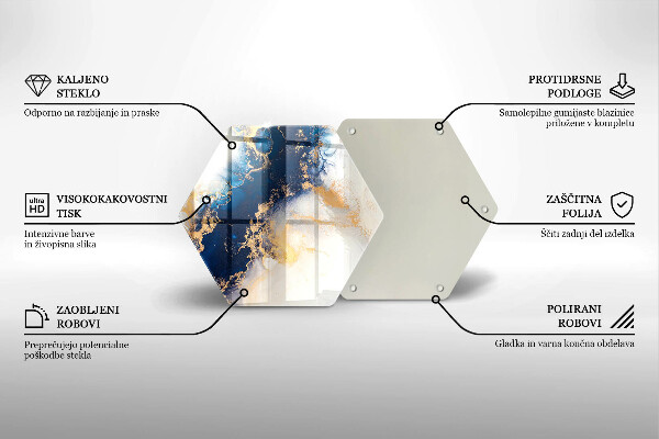 Glas Herdabdeckplatte Abstraktion mit Blau