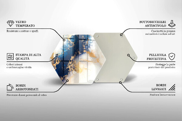 Glas Herdabdeckplatte Abstraktion mit Blau