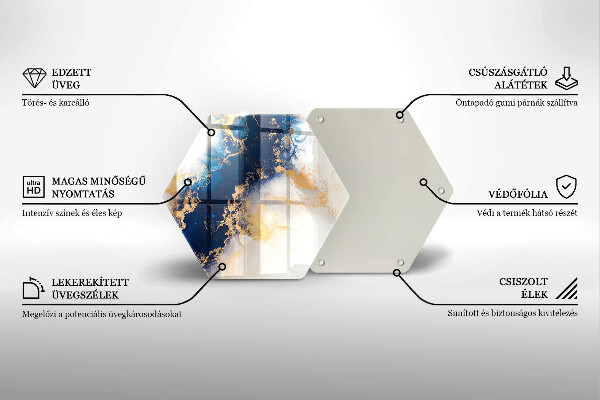 Glas Herdabdeckplatte Abstraktion mit Blau