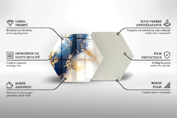 Glas Herdabdeckplatte Abstraktion mit Blau