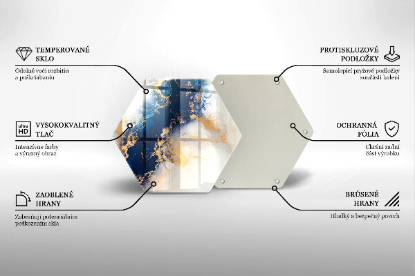 Glas Herdabdeckplatte Abstraktion mit Blau