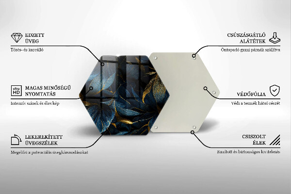 Glas Herdabdeckplatte Dekorative Blätter mit Gold
