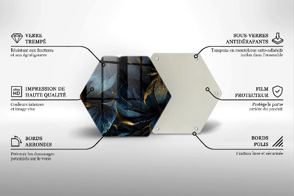 Glas Herdabdeckplatte Dekorative Blätter mit Gold