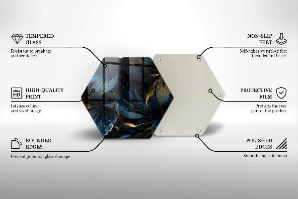 Glas Herdabdeckplatte Dekorative Blätter mit Gold