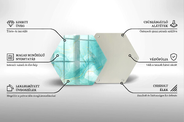 Glas Herdabdeckplatte Blaue und goldene Abstraktion