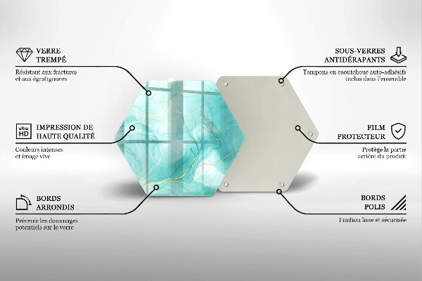 Glas Herdabdeckplatte Blaue und goldene Abstraktion