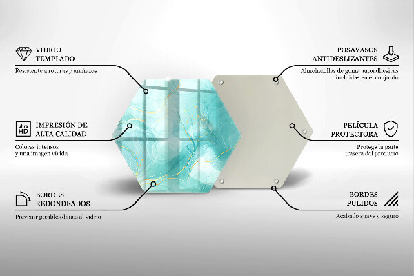 Glas Herdabdeckplatte Blaue und goldene Abstraktion