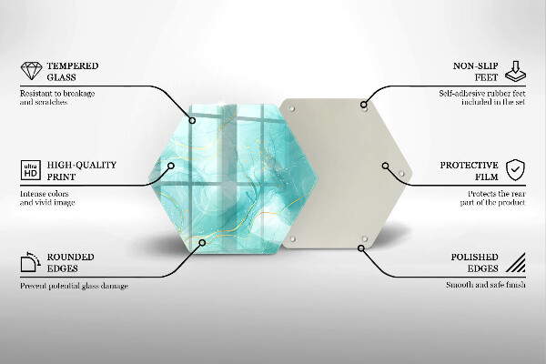 Glas Herdabdeckplatte Blaue und goldene Abstraktion