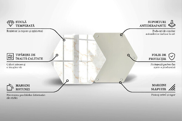 Glas Herdabdeckplatte Eleganter Marmorstein
