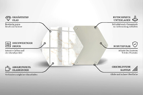 Glas Herdabdeckplatte Eleganter Marmorstein