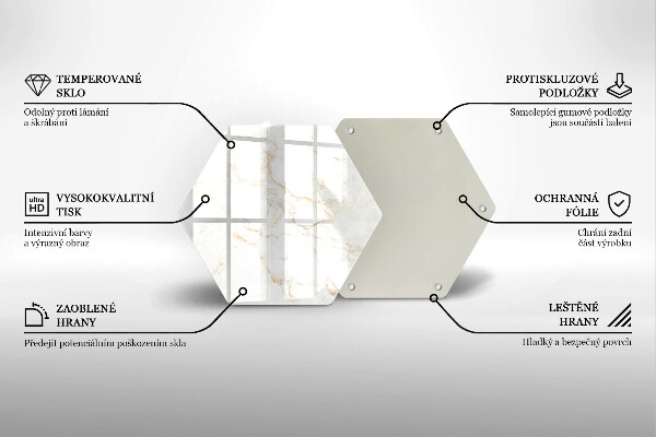 Glas Herdabdeckplatte Eleganter Marmorstein