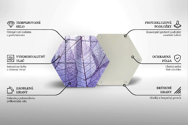 Glas Herdabdeckplatte Blätter mit Adern