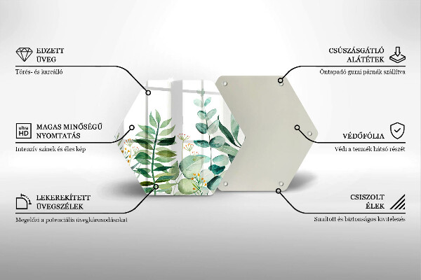 Glas Herdabdeckplatte Illustration der Pflanzenblätter