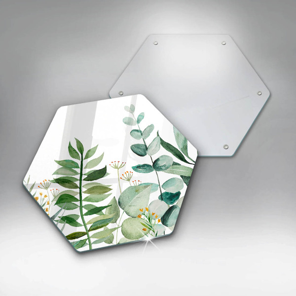 Glas Herdabdeckplatte Illustration der Pflanzenblätter