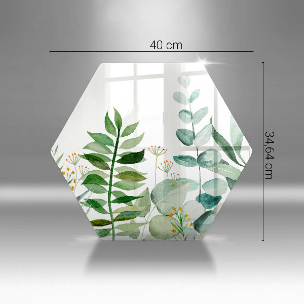 Glas Herdabdeckplatte Illustration der Pflanzenblätter