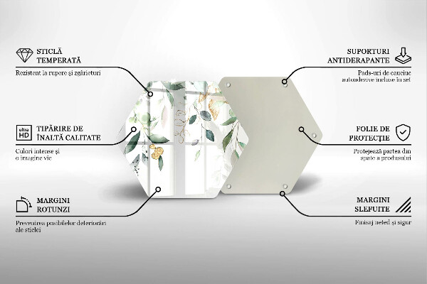 Glas Herdabdeckplatte Aquarellblätter