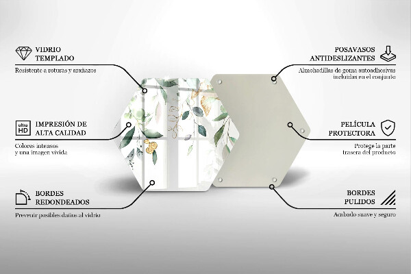 Glas Herdabdeckplatte Aquarellblätter