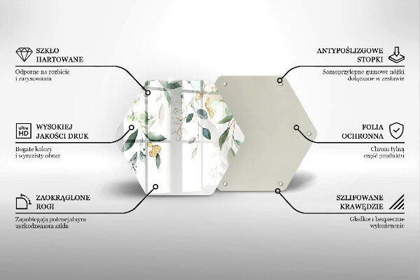 Glas Herdabdeckplatte Aquarellblätter