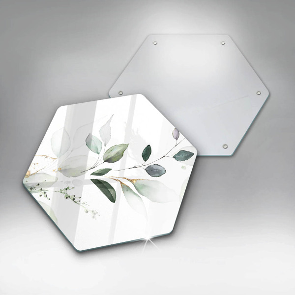Glas Herdabdeckplatte Aquarellblätter