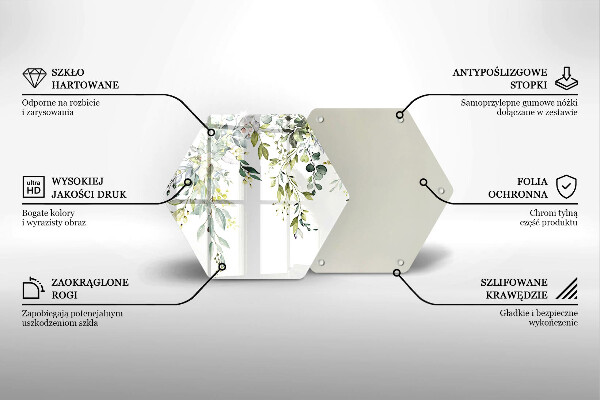 Glas Herdabdeckplatte Dekorative Blätter und Blüten