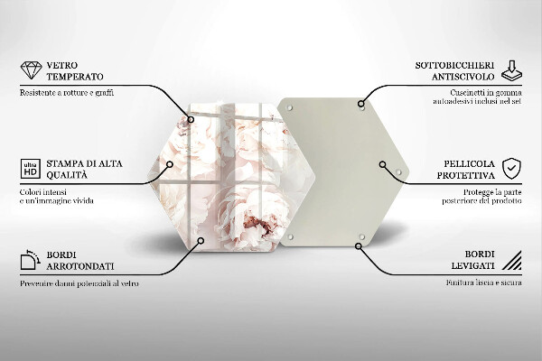 Glas Ceranfeldabdeckung Pastellfarbene Pfingstrosen