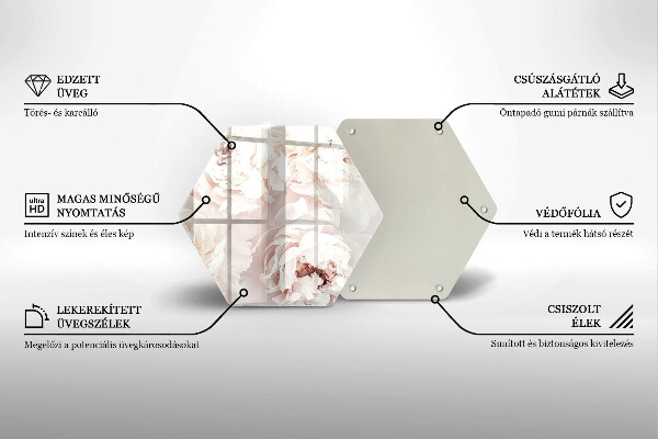 Glas Ceranfeldabdeckung Pastellfarbene Pfingstrosen