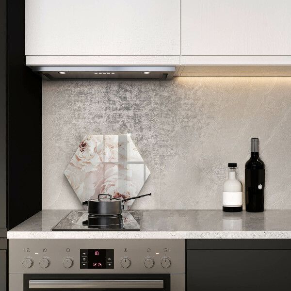 Glas Ceranfeldabdeckung Pastellfarbene Pfingstrosen