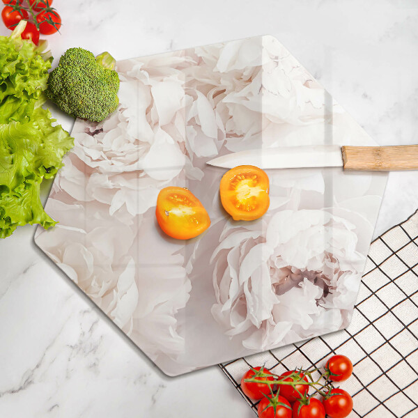 Glas Ceranfeldabdeckung Pastellfarbene Pfingstrosen