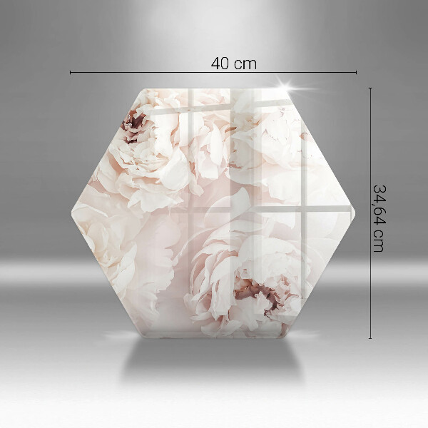 Glas Ceranfeldabdeckung Pastellfarbene Pfingstrosen