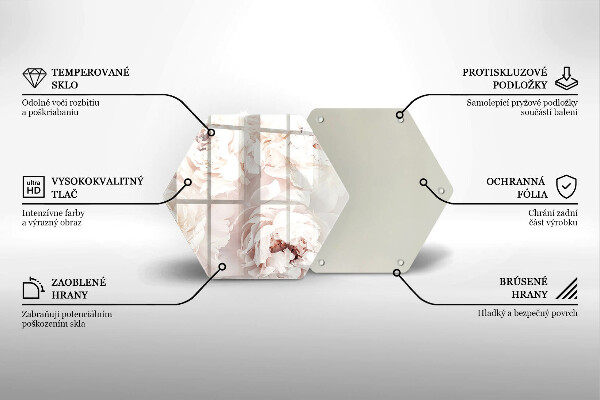 Glas Ceranfeldabdeckung Pastellfarbene Pfingstrosen