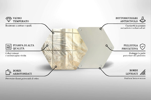 Glas Ceranfeldabdeckung Palmblätter und Sand