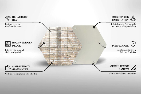 Glas Ceranfeldabdeckung Helle Backsteinmauer