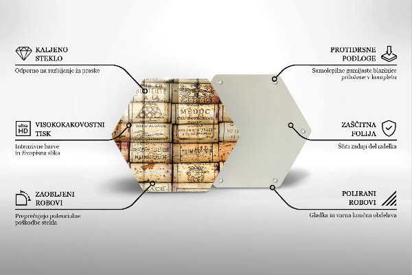 Glas Herdabdeckplatte Alte Weinkorken