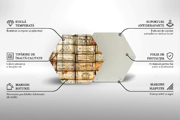 Glas Herdabdeckplatte Alte Weinkorken