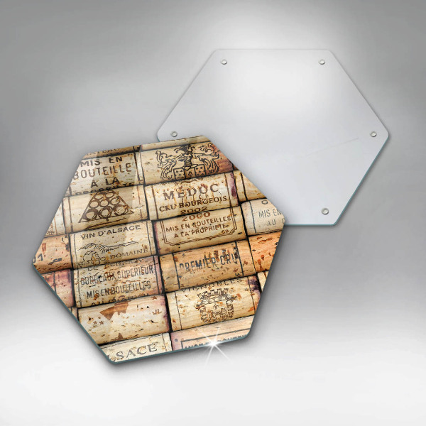 Glas Herdabdeckplatte Alte Weinkorken