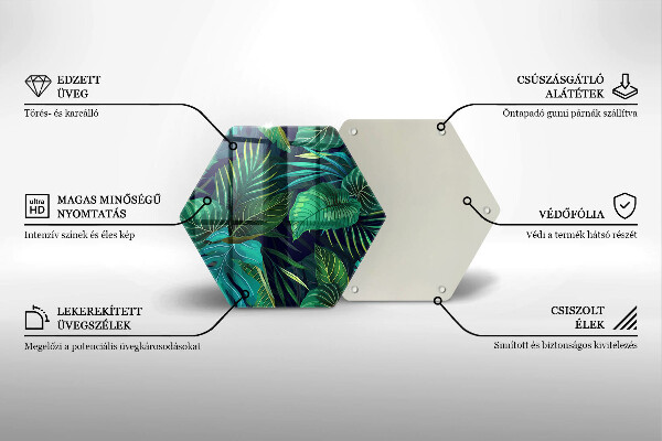 Glas Ceranfeldabdeckung Illustration der Dschungelblätter